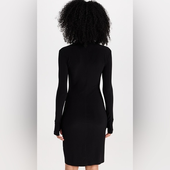 Norma Kamali Slim Fit Turtleneck Thumbhole Long Sleeve Dress - Picture 3 of 15